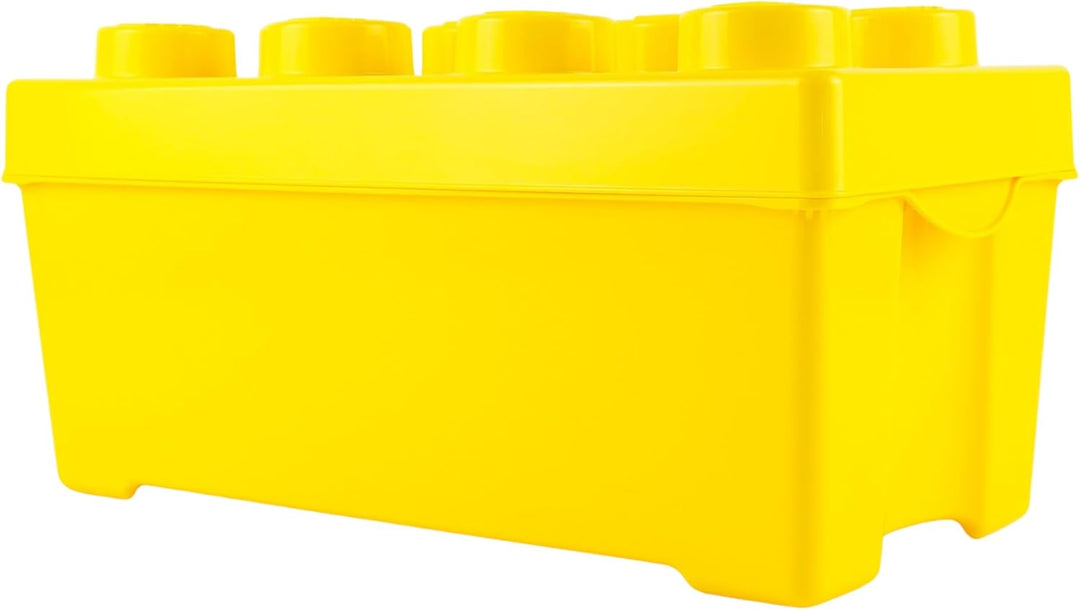 Stein-Experte LEGO® Aufbewahrungsbox Gelb – Kreatives Ordnungssystem im LEGO Design | Mittelgross mi