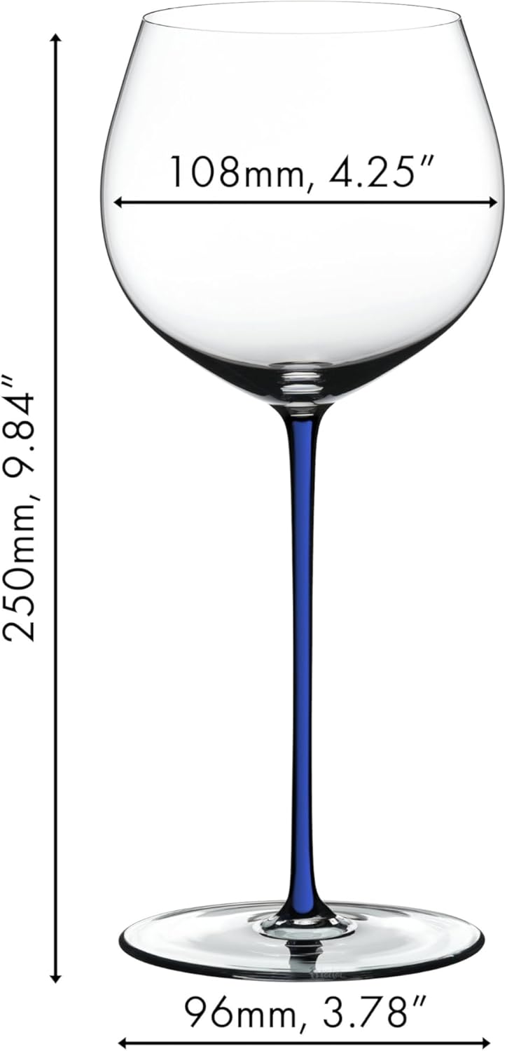 Riedel Fatto A Mano Old World Weinglas im Eichenfass gereifter Chardonnay (Oaked Chardonnay) blau, i