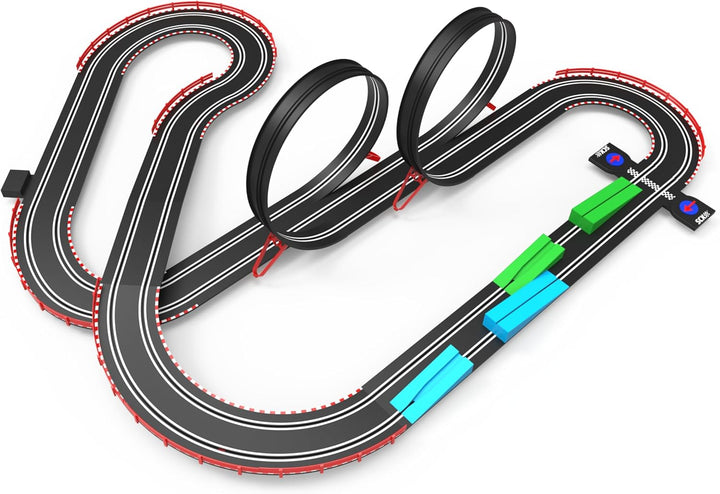 SCALEXTRIC - Kompakte Rennstrecke - Komplette Rennstrecke - 2 Autos und 2 Fernbedienungen im Lieferu