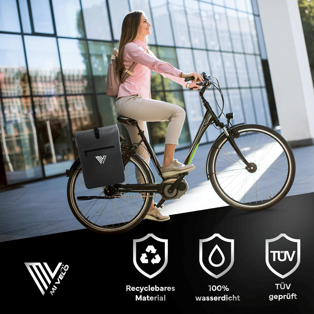 MIVELO Fahrradtasche für Gepäckträger - 3in1 Gepäckträgertasche Rucksack Umhängetasche - 100% wasser