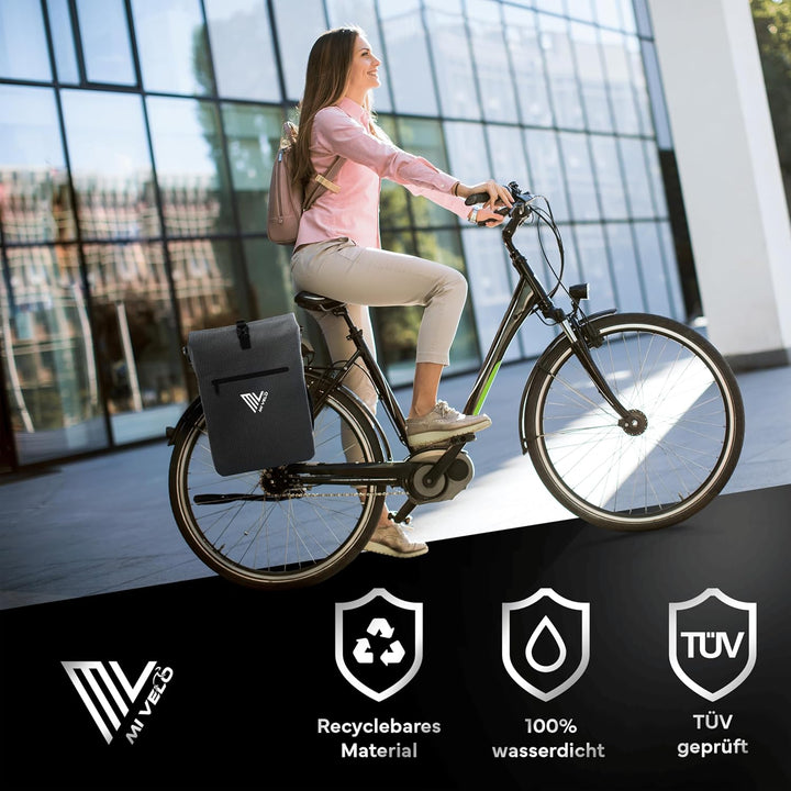 MIVELO Fahrradtasche für Gepäckträger - 3in1 Gepäckträgertasche Rucksack Umhängetasche - 100% wasser