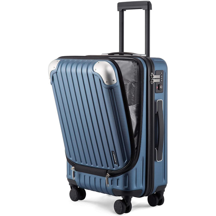 LEVEL8 Koffer Trolleys Handgepäck Hartschalenkoffer Rollkoffer Reisekoffer, TSA Blau 20'' 37*24*55.5
