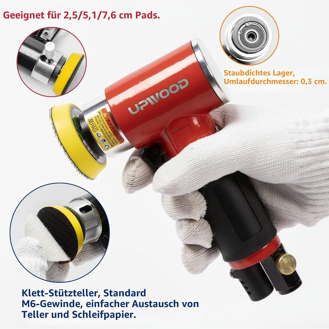 2 Zoll 3 Zoll Mini-Exzenter-Luftschleifer50mm 75mm | kleines pneumatisches Exzenterschleifer-Kit mit