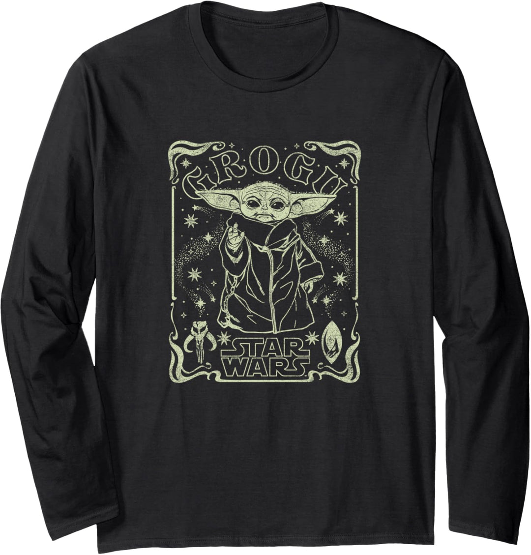 Star Wars: The Mandalorian Starry Grogu Tarot Style Langarmshirt