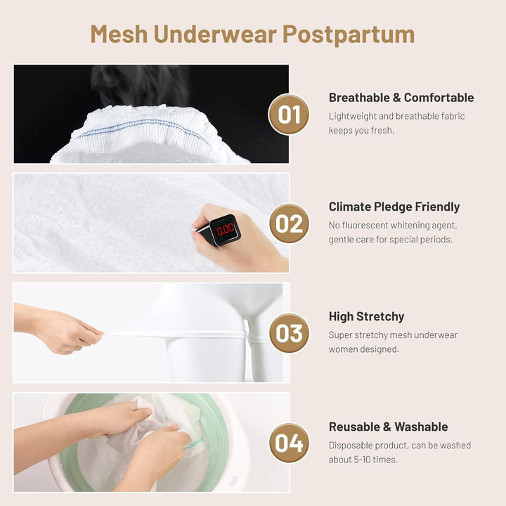Mesh-Unterwäsche Postpartum, Einweg-Mesh-Höschen Postpartum für C-Abschnitt, natürliche Erholung, ho