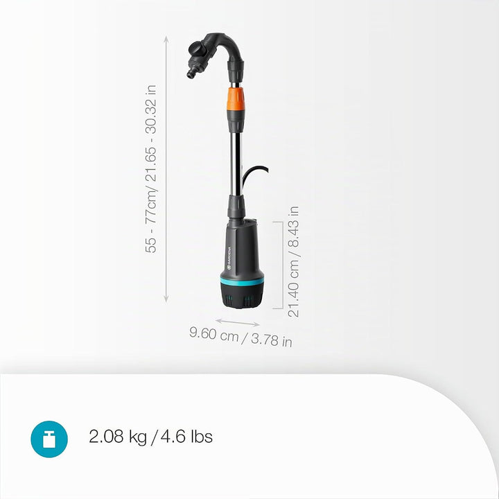 Gardena Akku-Regenfasspumpe 2400 ComfortAutomatic 18V P4A solo Pumpen: Automatik-Funktion, Bewässeru