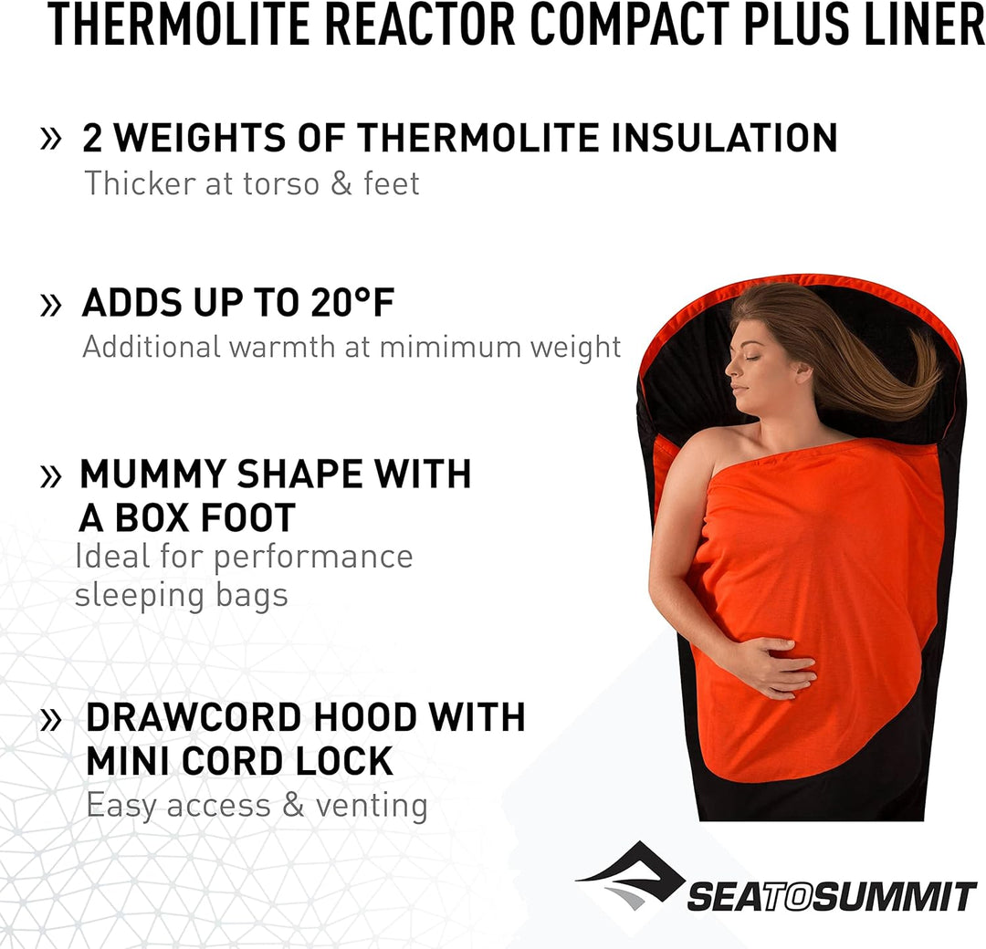 Sea to Summit Hüttenschlafsack Reactor Compact Plus 90 x 183 cm cm, 90 x 183 cm cm