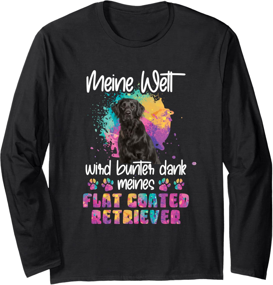 Dank meines Flat coated retriever Hund Hunde Hundemama Langarmshirt