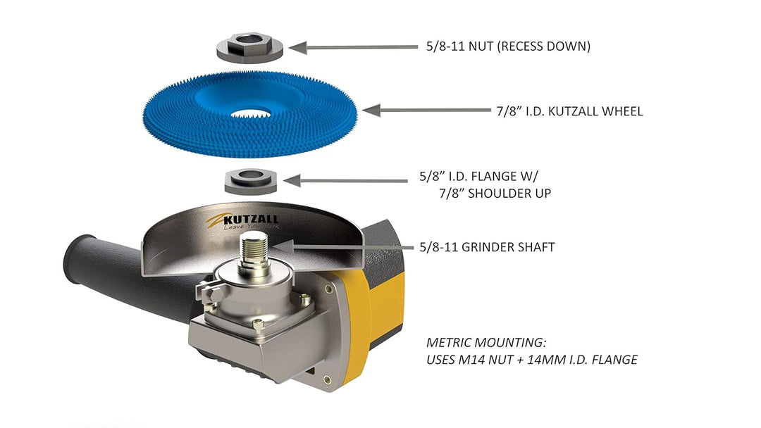Kutzall Extrem Shaping Dish - Grob, 4-1⁄2" (114,3m) Dia. X 7⁄8" (22,2mm) Bohrung - Winkelschleifer-A