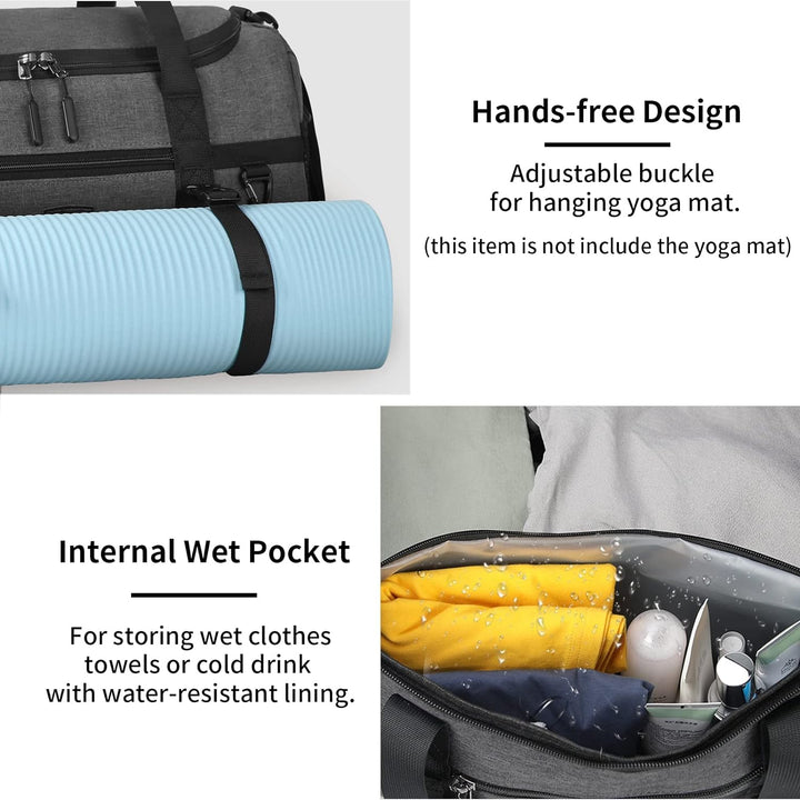 Lubardy Sporttasche Reisetasche Gross 40L Wasserdicht mit Sporthandtuch Schuhfach Nassfach Weekender