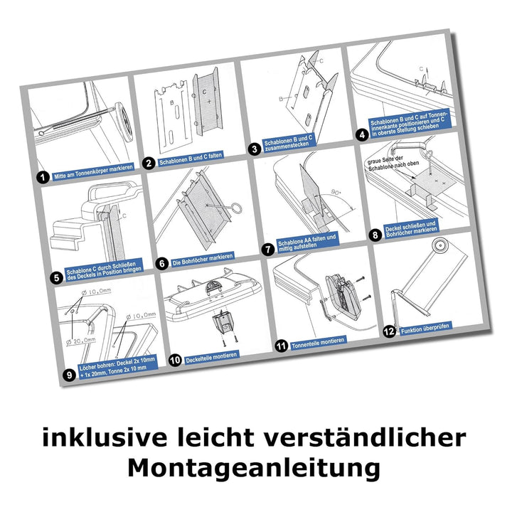 Sulo 120 Liter Müllbehälter Mülltonne Abfalltonne + Schloss | Blau | Für alle DIN-Kammschüttungen |M