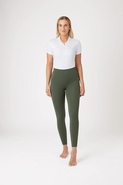 HORZE Damen Reitleggings Gillian, Reithose mit Handytasche und Silikonvollbesatz 44 Khakifarben, 44