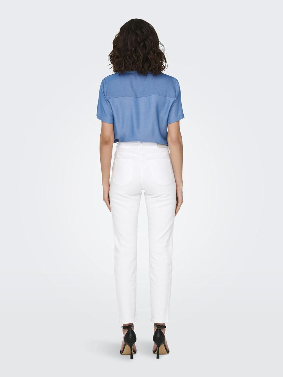 ONLY Female Straight-Fit Jeans ONLEMILY Hohe Taille Gerade geschnitten Jeans 25W / 30L Weiss, 25W /