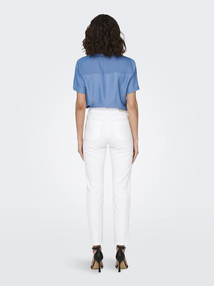 ONLY Female Straight-Fit Jeans ONLEMILY Hohe Taille Gerade geschnitten Jeans 25W / 30L Weiss, 25W /