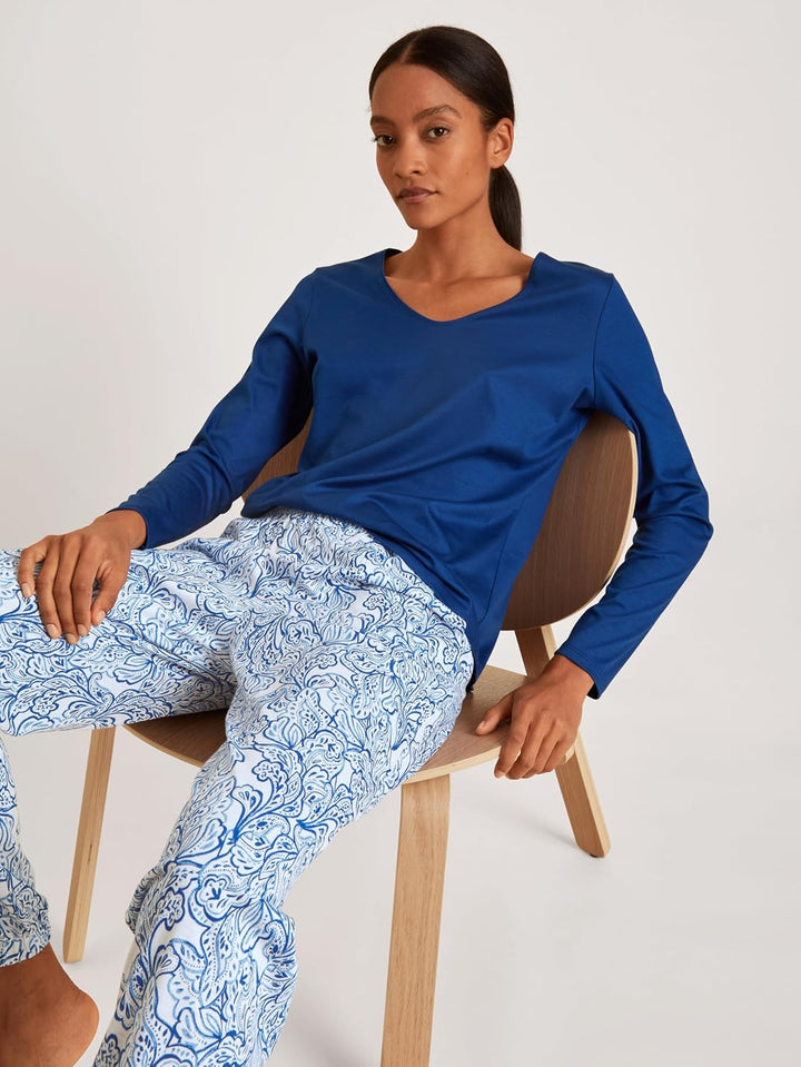 CALIDA Damen Favourites Paisley T-Shirt 32-34 Sodalite Blue, 32-34 Sodalite Blue