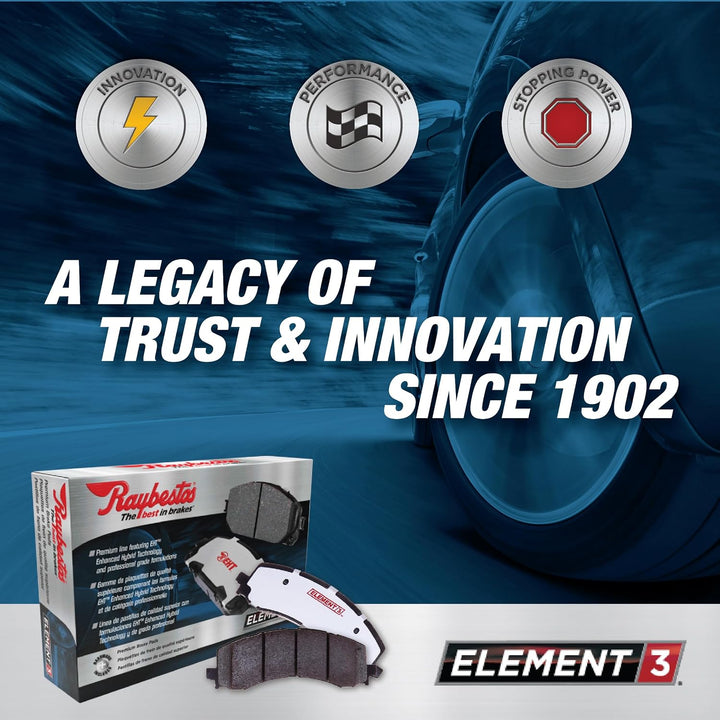 Premium Raybestos Element3 EHT™ Ersatz-Bremsbelagsatz hinten für Select Lexus ES300/ES330 und Toyota