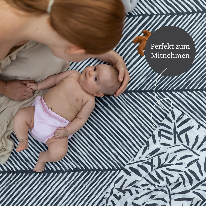 Toddlekind Krabbelmatte für draussen & drinnen, wasserabweisend & tragbar, Picknickdecke für Babys a