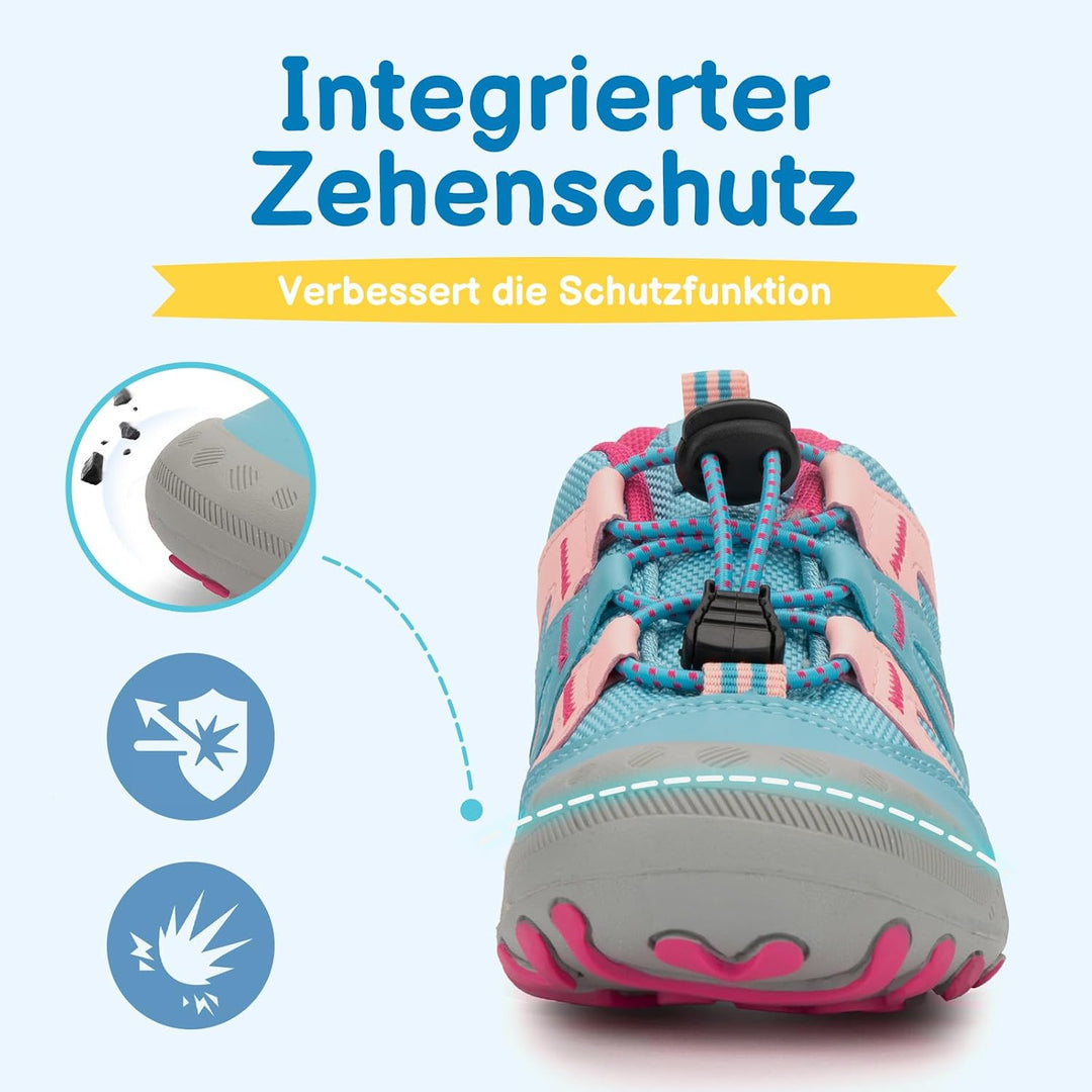 Mishansha Jungen Mädchen Wanderschuhe rutschfest Walkingschuhe Weich Flexibel Stabil Fitnessschuhe F