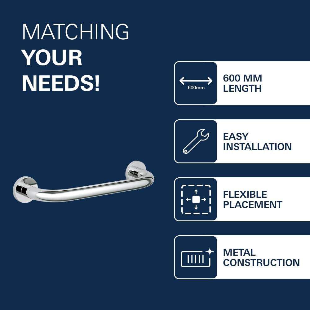 Grohe Wannengriff Essentials, 1 Stück, 40794001, 657 mm 657 mm (Stichmass 600 mm) Rund, 657 mm (Stic