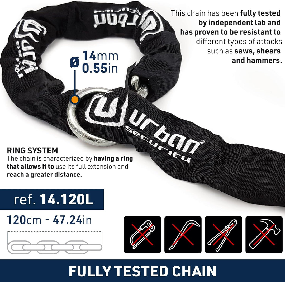 URBAN - Antivol Chaîne Lasso 14Mm L120Cm