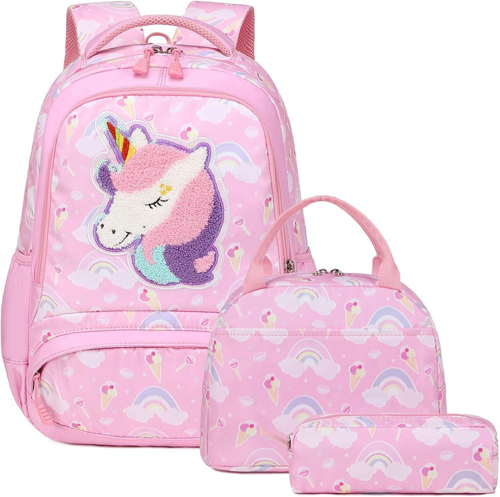 Schulrucksack Kinder Mädchen Grundschule Schultaschen Sets für Mädchen Kinderrucksack Daypack Gross