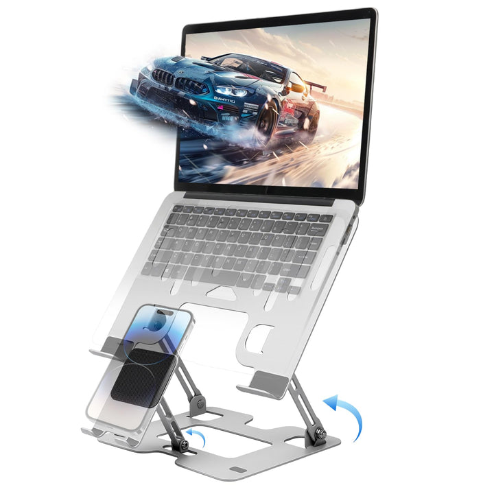 Laptopständer aus legiertem Stahl, ergonomisch (Silber) Silbern, Silbern