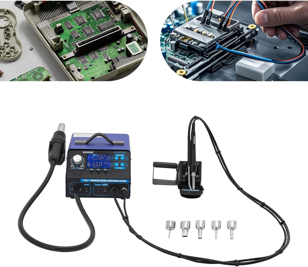 992DA+ Lötstation 780W 2 IN 1 Lötkolben Set mit LED Display | Soldering Station Entlötstation 100-48
