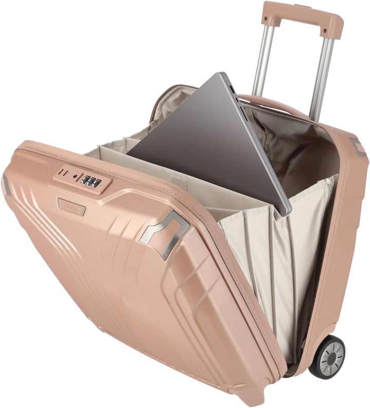 Travelite 2-Rad Handgepäck Laptop Trolley Hartschale mit recyceltem Innenfutter, Gepäck Serie ELVAA: