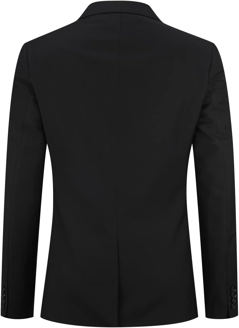 YOUTHUP Herren Sakko Slim Fit Anzugjacke für Business Hochzeit Eleganter 1 Knöpfen Blazer 3XL Schwar