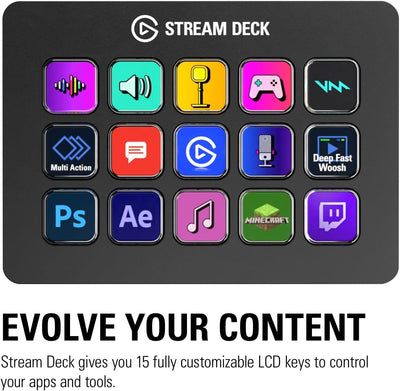 Elgato Stream Deck MK.2 – Studio-Controller, 15 Makrotasten, auslösen von Aktion in Apps und Softwar