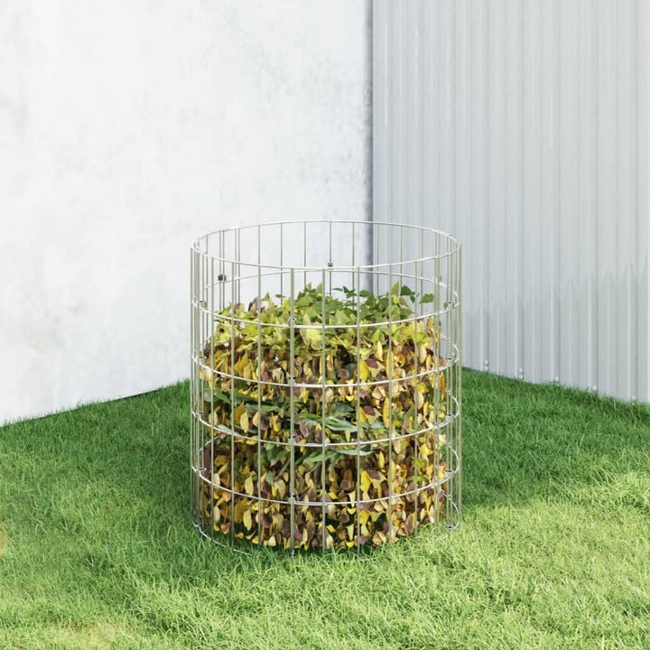 vidaXL Gartenkomposter Ø50x50 cm Verzinkter Stahl, Komposter, Abfallkomposter, Gartenkompostbehälter