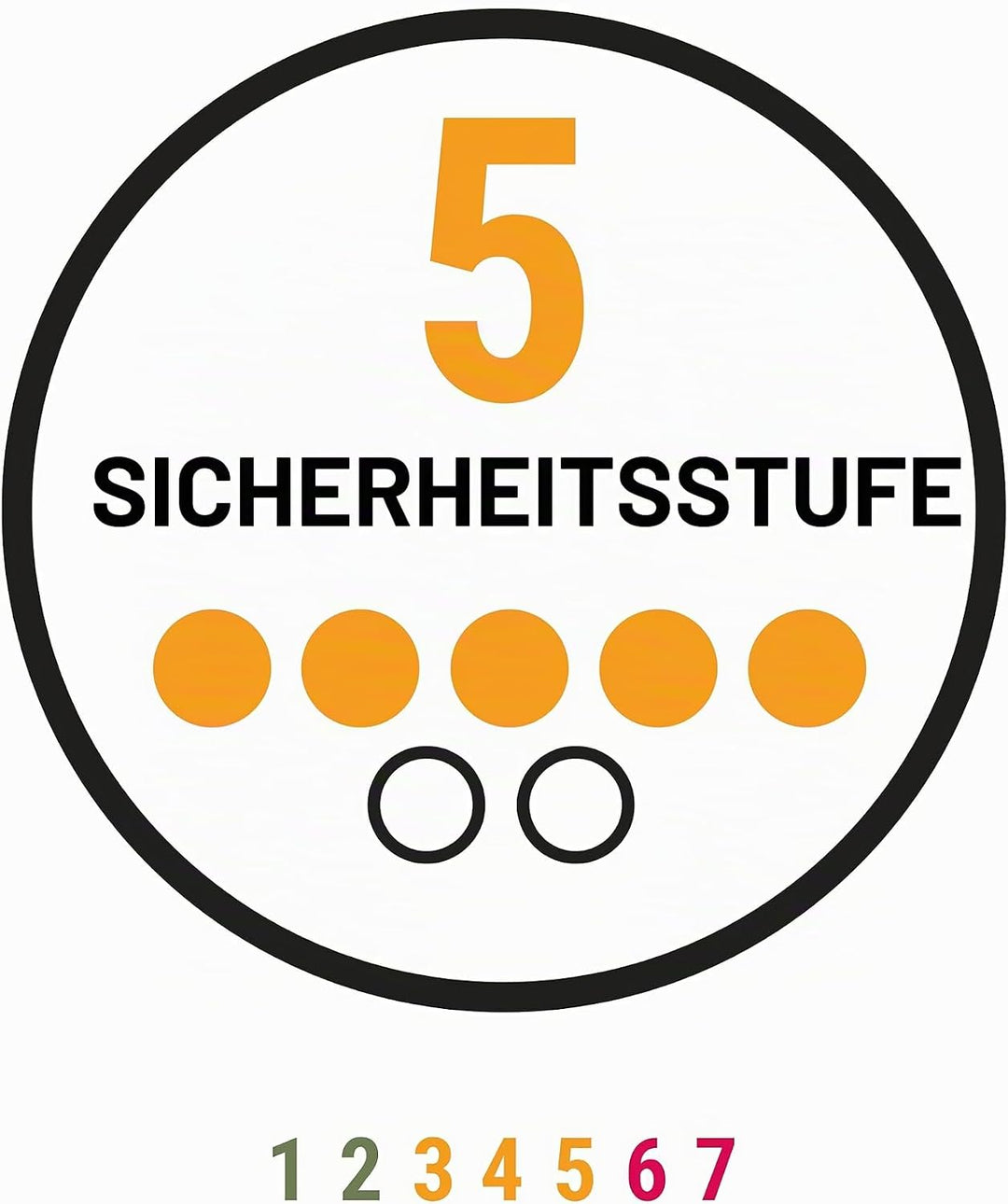 Prophete Fahrradschloss, Zahlen-Kettenschloss, 5-facher Code, Länge 120 cm, Farbe schwarz
