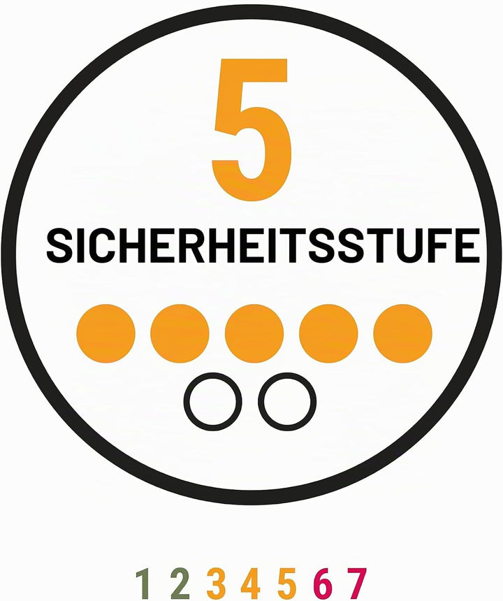 Prophete Fahrradschloss, Zahlen-Kettenschloss, 5-facher Code, Länge 120 cm, Farbe schwarz