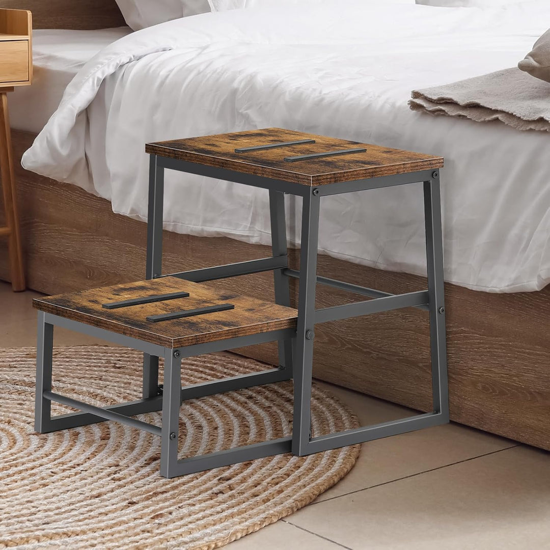 LIANTRAL 2 in 1 Tritthocker für Erwachsene Kinder, 2 Stufen hölzerner Hocker mit 160 kg Tragkraft, M