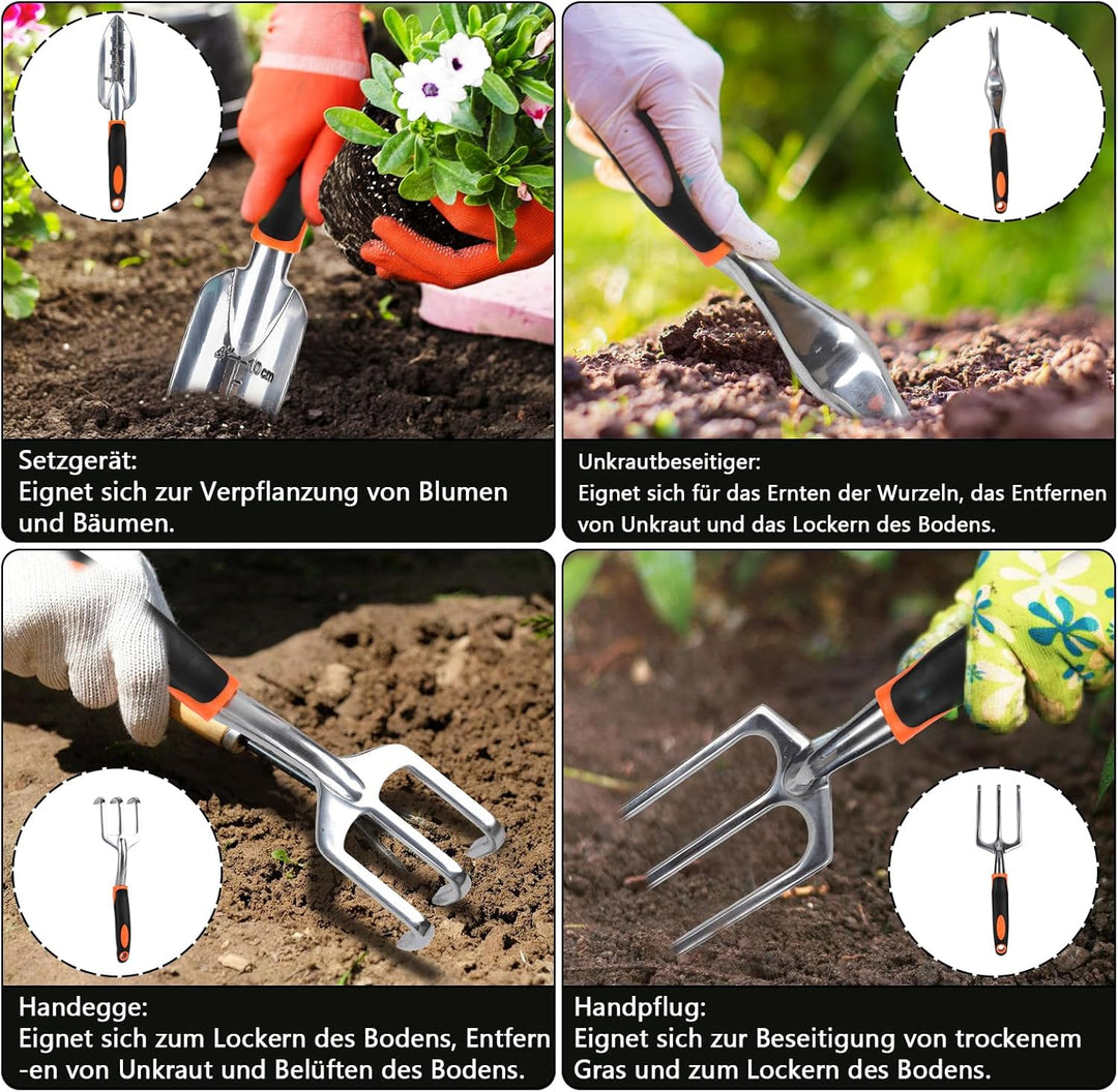 Gartengeräte, Gartengeräte-Set, Leichte Aluminiumlegierung Rostbeständig, Gartengeräte-Set, ideale G