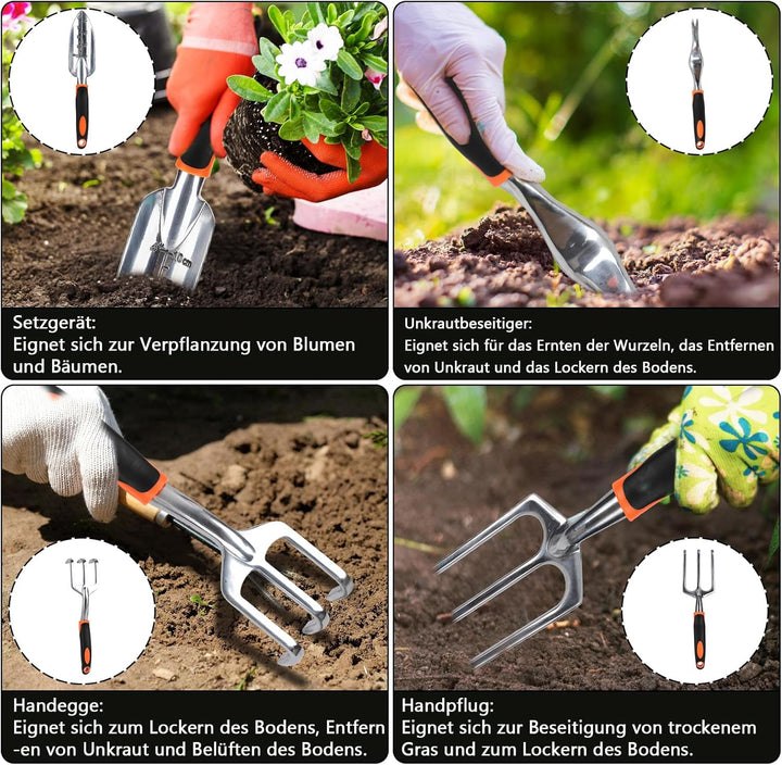 Gartengeräte, Gartengeräte-Set, Leichte Aluminiumlegierung Rostbeständig, Gartengeräte-Set, ideale G