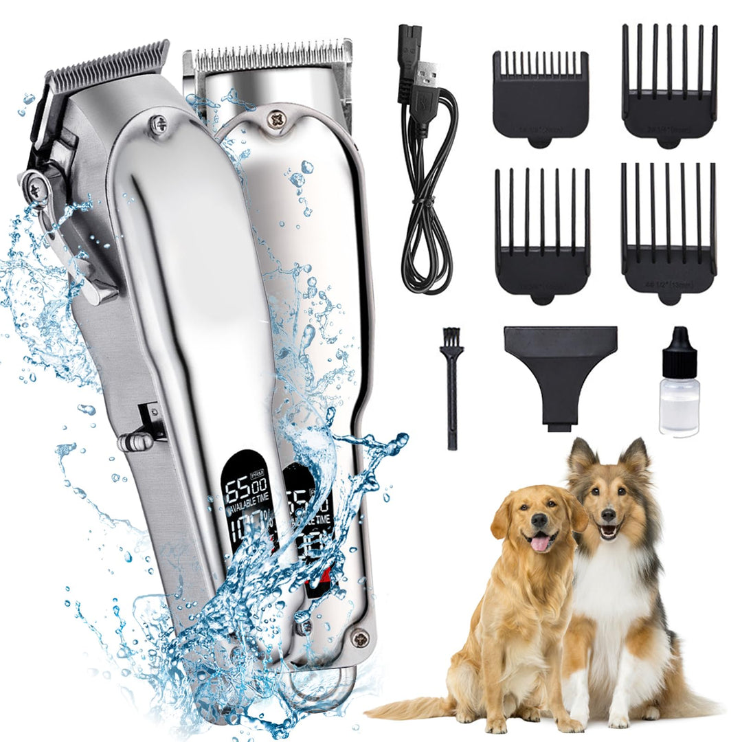HyAdierTech Hundeschermaschine, Kabelloser Haustier-Fellpflege-Clipper, Wasserdichtes Schermaschine