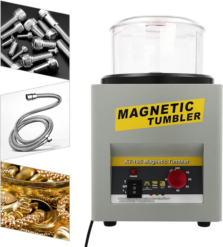 Magnetische Trommel Schmuck Poliermaschine Schmuckpoliermaschine mit Zeitfunktion, 220V 2000RPM Magn