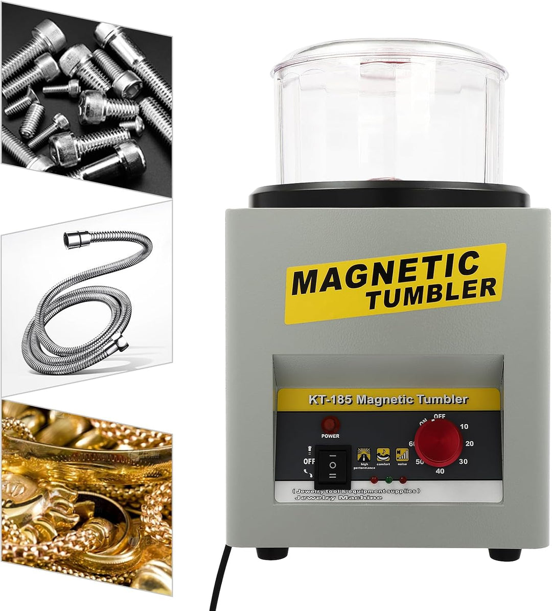 Mini Magnetischer Tumbler, 2000 RPM Schmuck Poliermaschine und Finisher Maschine mit 10-60min Timing