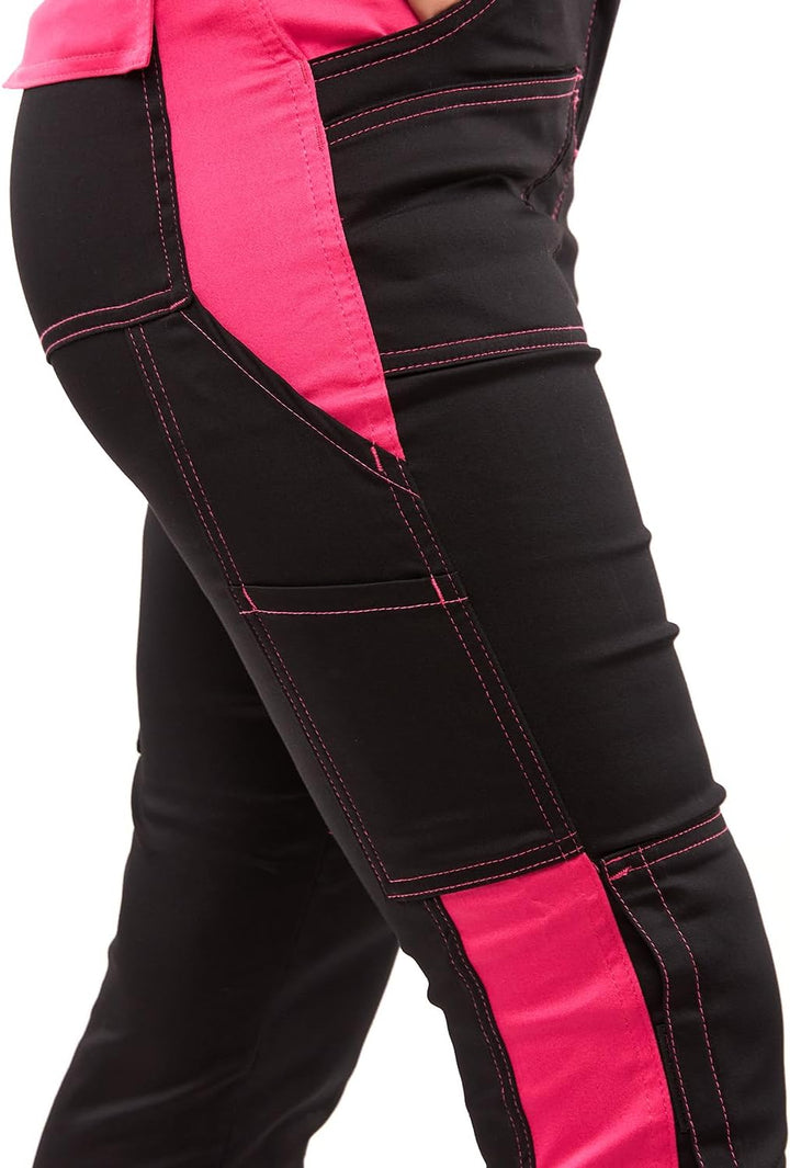 strongAnt Latzhose Damen stretch Arbeitshose für Frauen mit Kniepolstertaschen Baumwolle Cargo Hose