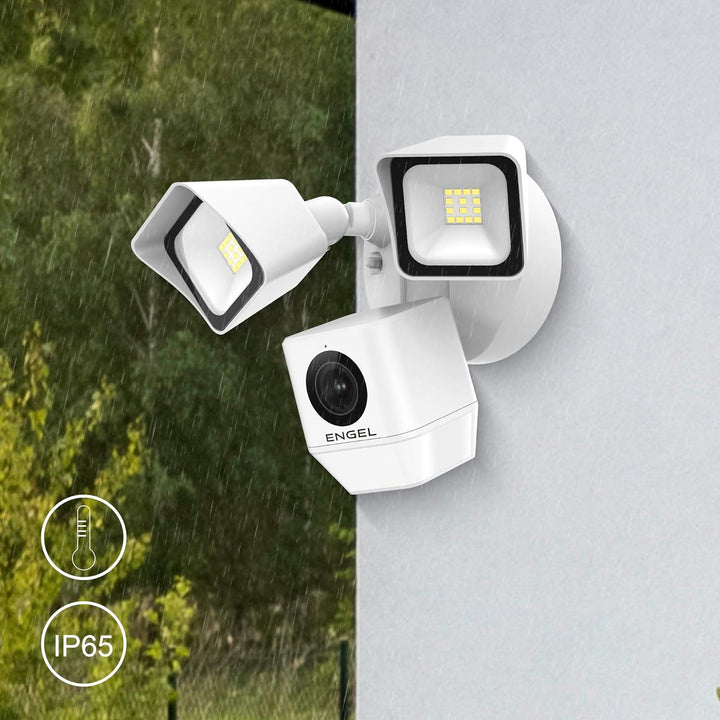 Noxcam 1080P Aussenkamera WLAN IP mit zwei Scheinwerfern und bewegungsaktiviertem Flutlicht mit Vide