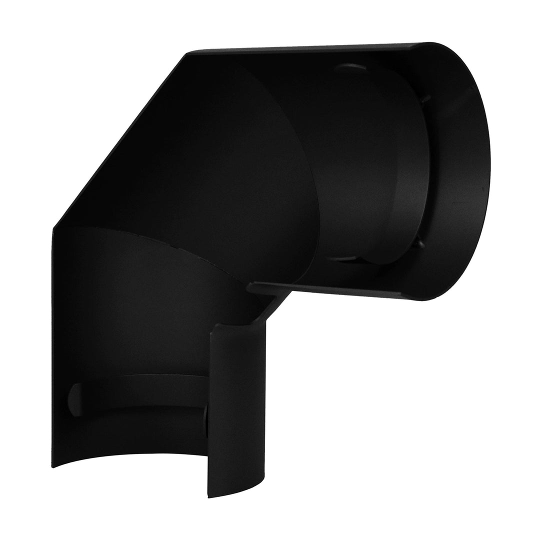 LANZZAS Ofenrohr Hitzeschutz/Thermoschild für 90° Grad Bogen seitlich, im Durchmesser Ø 150 mm, Farb