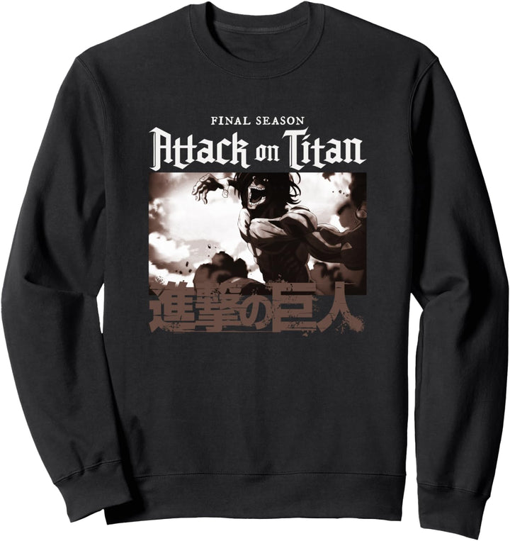 Attack on Titan Season 4 Englisch und Kanji Logo Sweatshirt