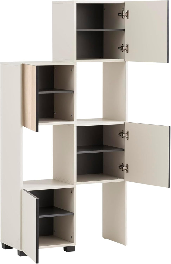 Schildmeyer 701941 Schieberegal Alexa, Holzwerkstoff, Cremebeige, Cremebeige