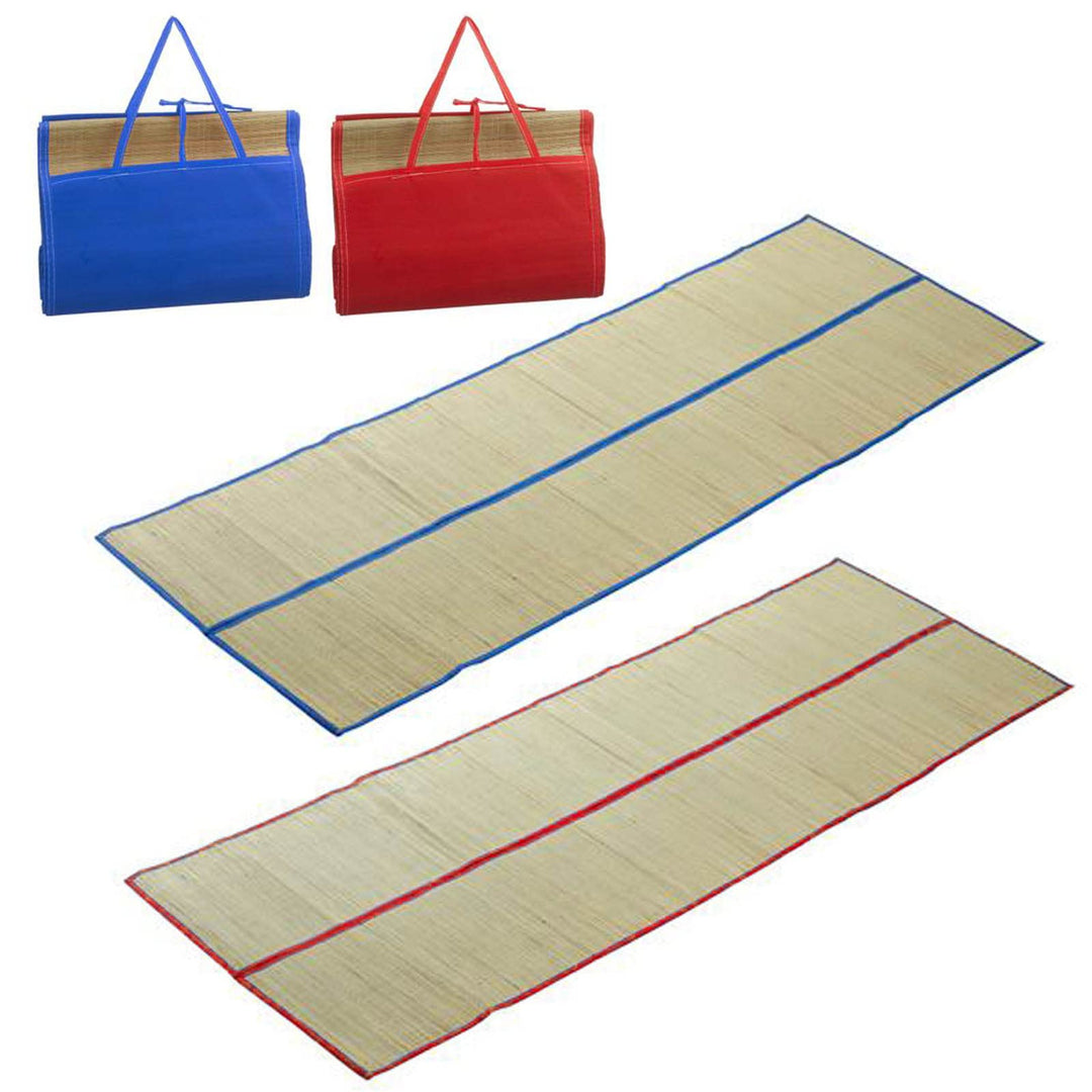 HAC24 2er Set Strohmatte Strandmatte 180 x 60 cm Liegematte Bastmatte Faltbar Sonnenmatte Rollmatte
