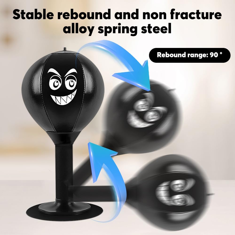 Punchingball Tisch mit Saugnapf, Strapazierfähiger Ball Rage Bag Desktop Punching Bag Mini Boxsack f