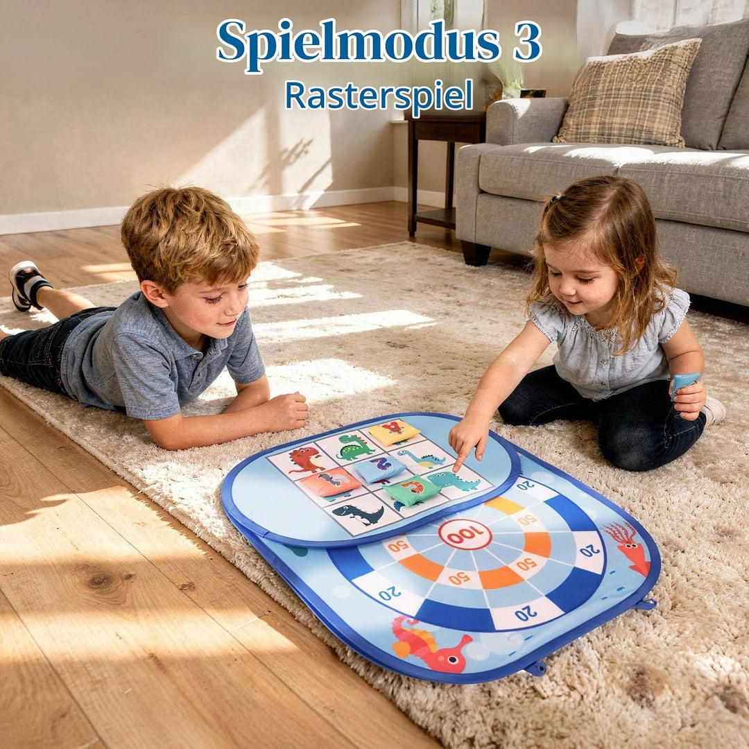 Wurfspiel Dartscheibe für Kinder, Spiele für Kinder ab 3, 3 in 1 Sitzsack Wurfspiel Geburtstagsgesch
