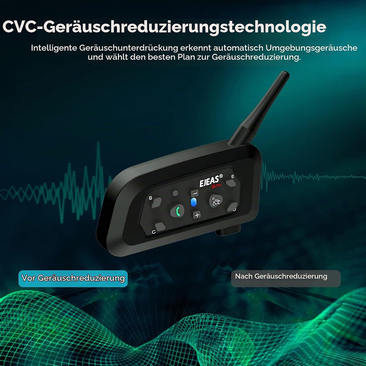 EJEAS V6C Referee Bluetooth Intercom, 850mAh Full Duplex 1200M Wireless Bluetooth Interphone mit Ref