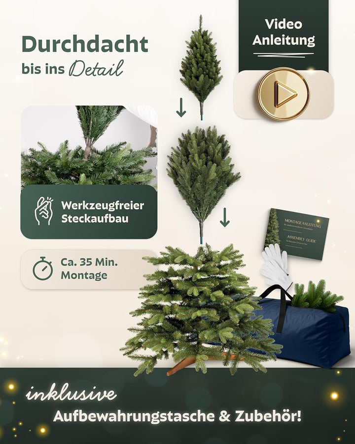 Håvn ® Premium Künstlicher Weihnachtsbaum 180cm | Naturgetreue Optik, Extra Dichte Zweige, Inklusive
