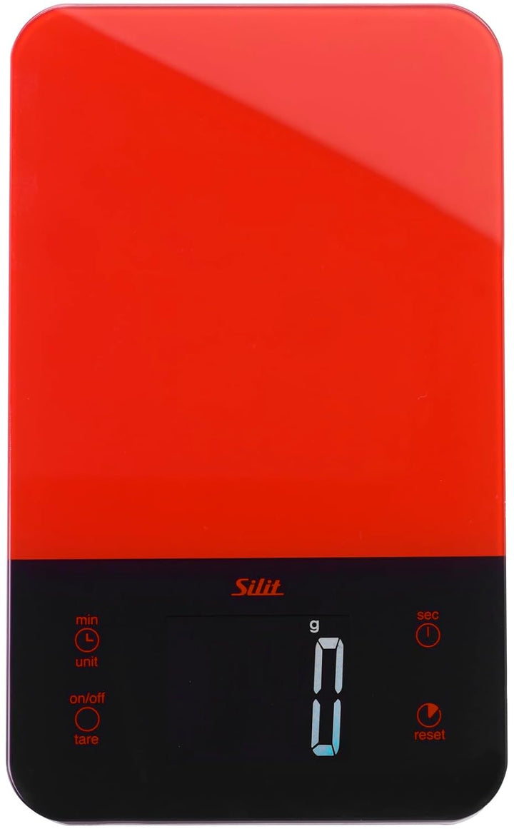 Silit Digitale Küchenwaage mit Tara, bis 5kg, Haushaltswaage mit Touch-Display, Küchenwaage digital,